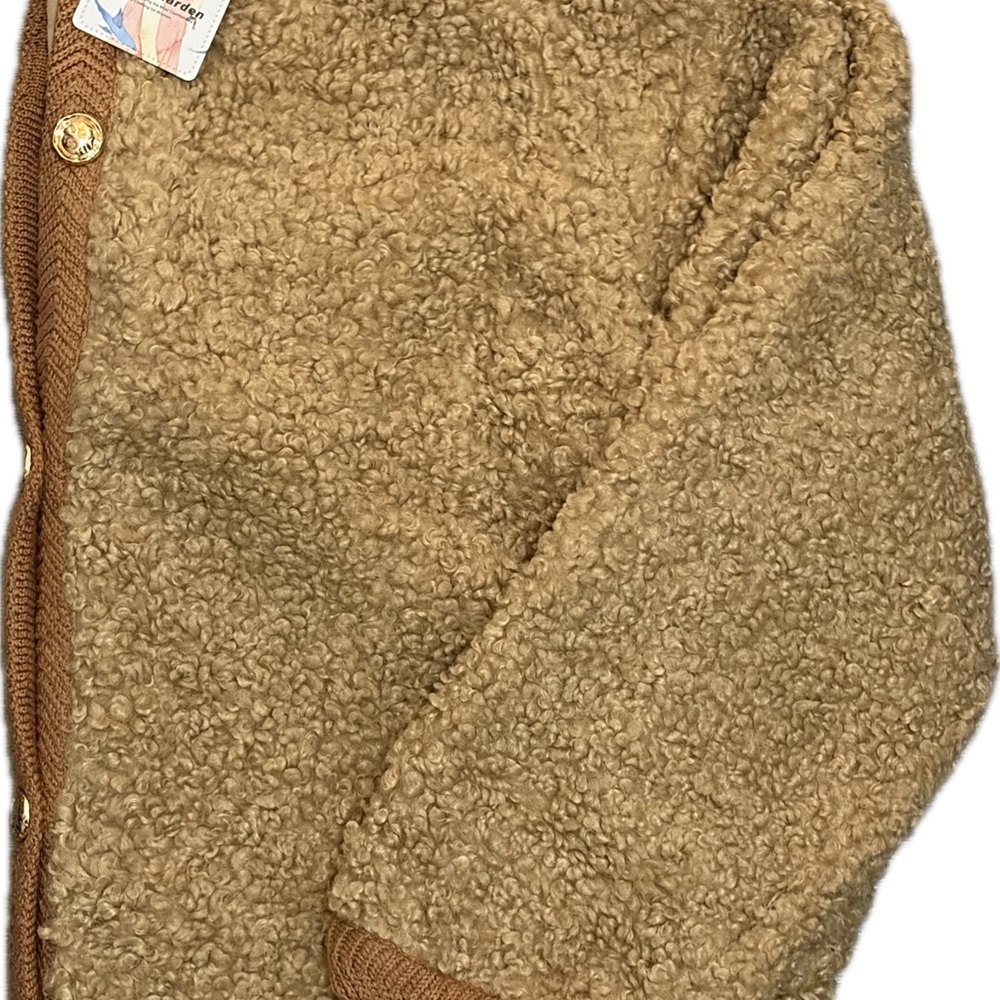 NWT (M) Cozy Tan Button-Up Cardigan - Picture 2 of 2